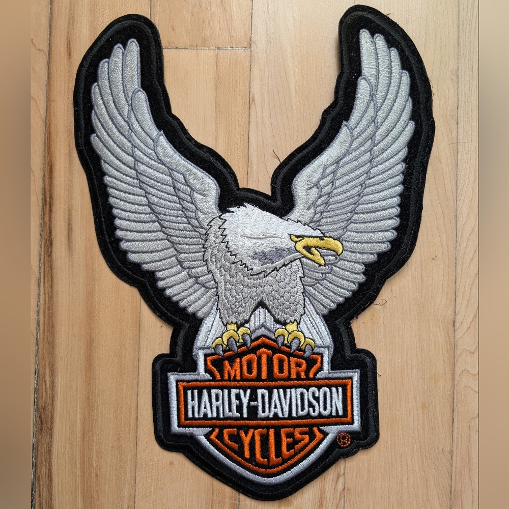 Harley-Davidson 10.25" Embroidery Brown Eagle Bar & Shield Emblem Sew-On Patch